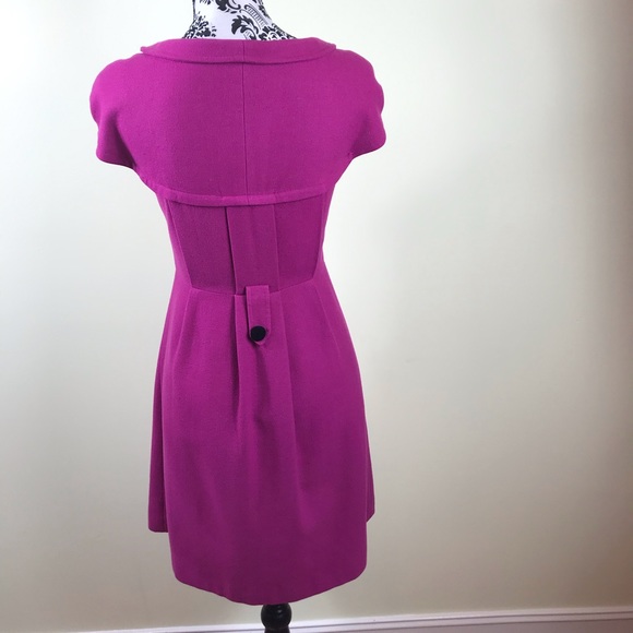 Chloe Elegant Women’s Wool Dress Pink Black - Picture 3 of 6